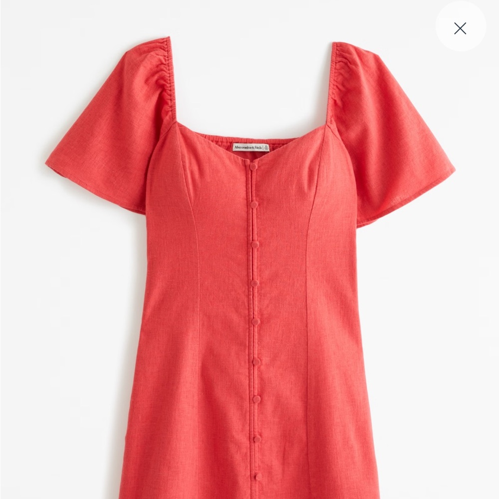 Abercrombie Linen-Blend Button-Through Mini Dress - image 2